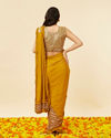 Mustard Yellow and Sage Green Pre-Draped Saree with Sequin Work image number 2